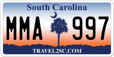 SC license plate MMA997