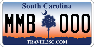 SC license plate MMB000