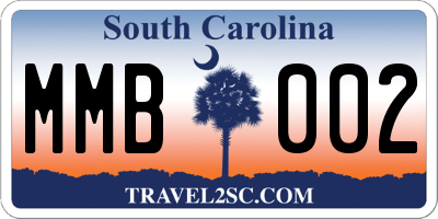 SC license plate MMB002