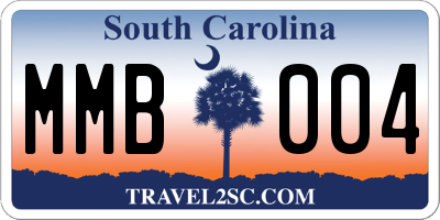 SC license plate MMB004