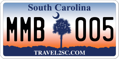 SC license plate MMB005