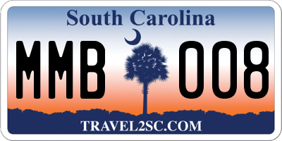 SC license plate MMB008