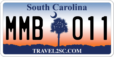 SC license plate MMB011