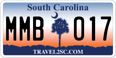SC license plate MMB017