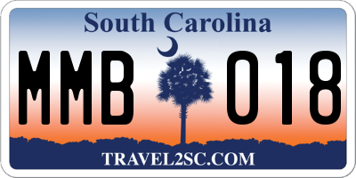 SC license plate MMB018