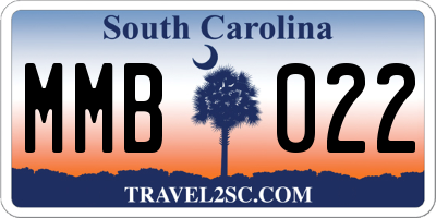 SC license plate MMB022