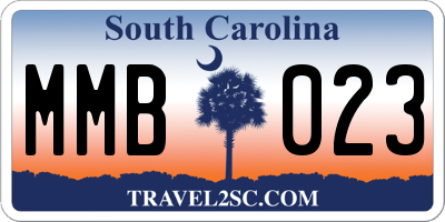 SC license plate MMB023