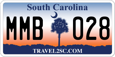 SC license plate MMB028