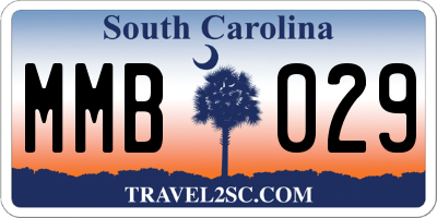SC license plate MMB029