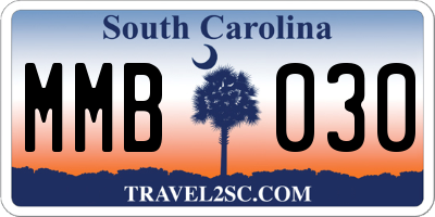 SC license plate MMB030
