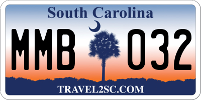 SC license plate MMB032