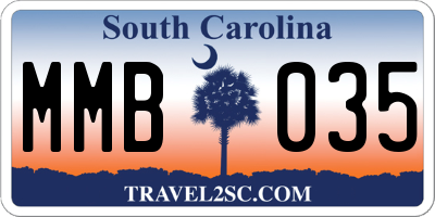 SC license plate MMB035