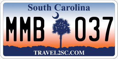 SC license plate MMB037