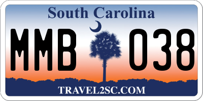 SC license plate MMB038