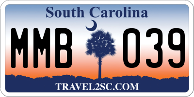 SC license plate MMB039