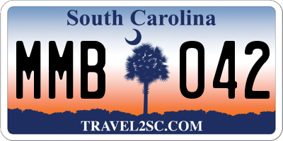 SC license plate MMB042