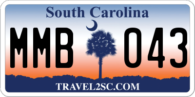 SC license plate MMB043