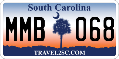 SC license plate MMB068