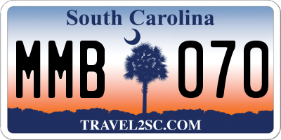 SC license plate MMB070