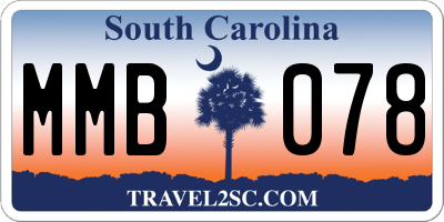 SC license plate MMB078