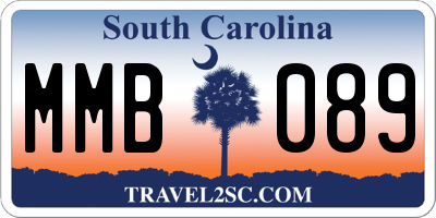 SC license plate MMB089