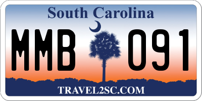 SC license plate MMB091