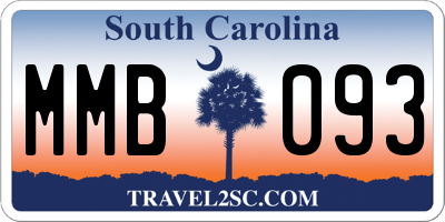 SC license plate MMB093
