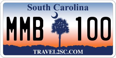 SC license plate MMB100