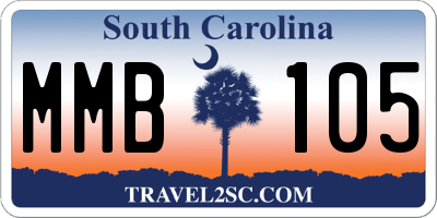 SC license plate MMB105