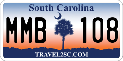 SC license plate MMB108
