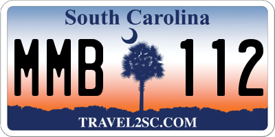 SC license plate MMB112