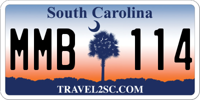 SC license plate MMB114