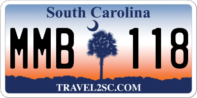 SC license plate MMB118
