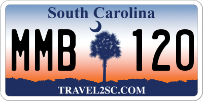 SC license plate MMB120
