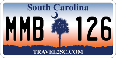 SC license plate MMB126