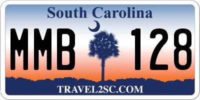 SC license plate MMB128