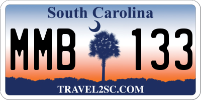 SC license plate MMB133