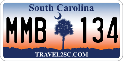 SC license plate MMB134