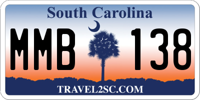 SC license plate MMB138