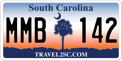 SC license plate MMB142
