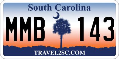 SC license plate MMB143
