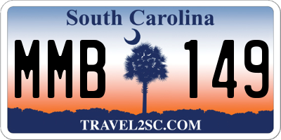 SC license plate MMB149