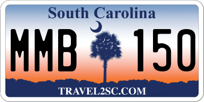SC license plate MMB150