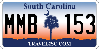 SC license plate MMB153