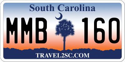 SC license plate MMB160
