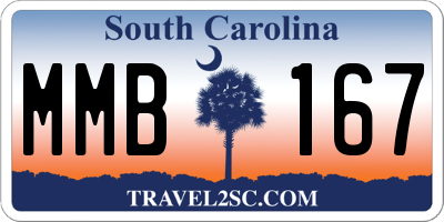 SC license plate MMB167
