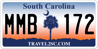 SC license plate MMB172