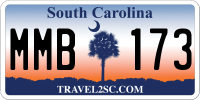 SC license plate MMB173
