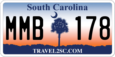 SC license plate MMB178