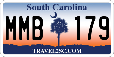 SC license plate MMB179
